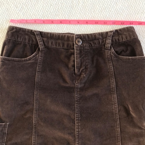 Columbia A line chocolate brown skirt women 4 knee length brushed cotton classic - Picture 11 of 12